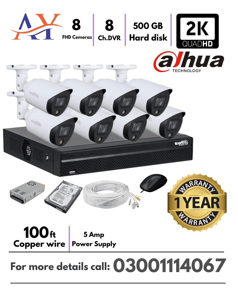 8 FHD CCTV Camera Package Dahua